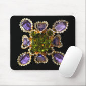 Elegante diamanten paarse groene edelstenen muismat (Met muis)