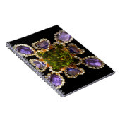 Elegante diamanten paarse groene edelstenen notitieboek (Rechterzijde)