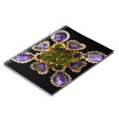 Elegante diamanten paarse groene edelstenen notitieboek (Linkerzijde)