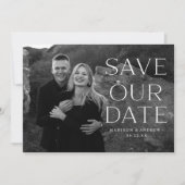 Elegante diamanten ring overlay foto save the date (Voorkant)