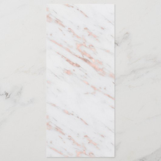 Elegante diamanten roze gouden marmeren bruiloft menu (Achterkant)