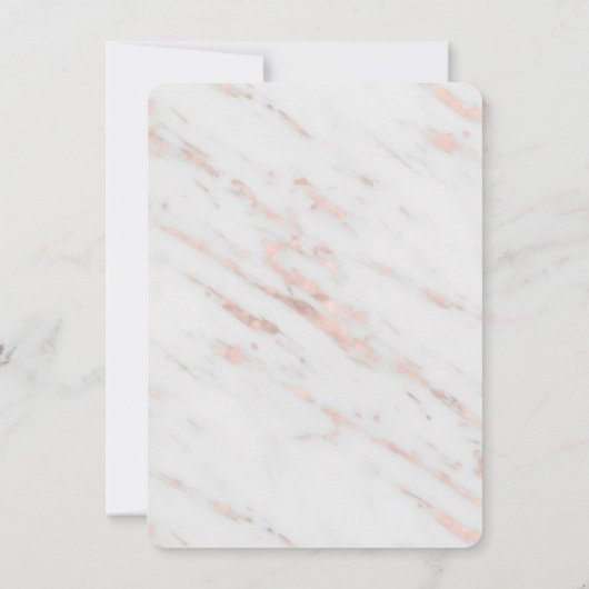 Elegante diamanten roze gouden marmeren pensioneri kaart (Achterkant)