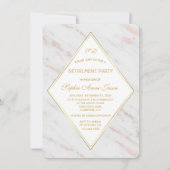 Elegante diamanten roze gouden marmeren pensioneri kaart (Voorkant)