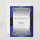 Elegante Diamanten Sapphire Trouwdetails Inzetstuk Kaart (Achterkant)