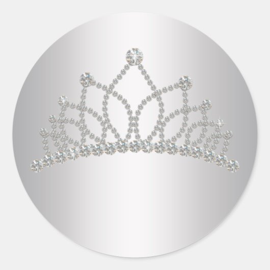 Elegante diamanten tiara prinses sticker (Voorkant)