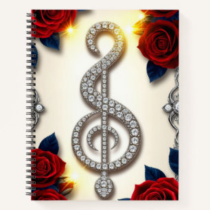 Elegante diamanten vioolsleutel sieraden notitieboek