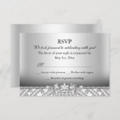 Elegante diamanten zilver RSVP (Voorkant / Achterkant)