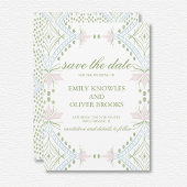 Elegante diamantpatroon bruiloft save the date