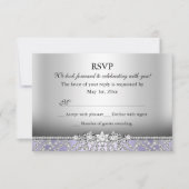 Elegante Diamond Paarse RSVP Kaart (Voorkant)