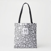 Elegante Diamond Pareltjes Monogram INITIAAL Bling Tote Bag (Voorkant)