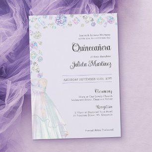 Elegante Diamond Princess Quinceanera en Mis Kaart