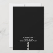 Elegante Diamond String Zwart & Wit Trouwen Kaart (Achterkant)