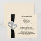 Elegante Diamond Zwart Lint Behuizing Kaarten (Voorkant / Achterkant)