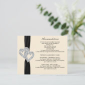 Elegante Diamond Zwart Lint Behuizing Kaarten (Staand voorkant)