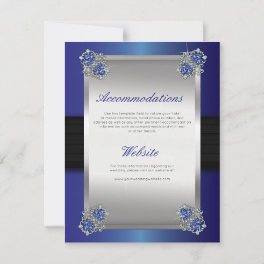 Elegante Diamonds Sapphire Huwelijksdetails Inzets Kaart (Achterkant)