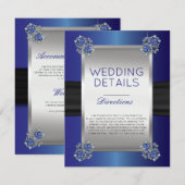 Elegante Diamonds Sapphire Huwelijksdetails Inzets Kaart (Voorkant / Achterkant)