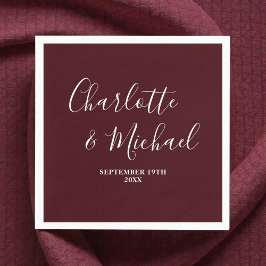 Elegante Diep Bordeaux Schrift Minimalistische Tro Servet