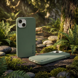Elegante Diep Bosgroen Minimalistische ROULIV iPho Case-Mate iPhone 14 Hoesje