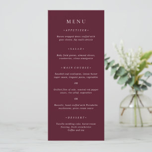 Elegante Diep Bourgondische Klassieke Trouw Menu