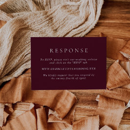 Elegante Diep Bourgondische Klassieke Trouw RSVP Kaartje