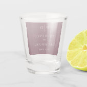 Elegante Diep Bourgondische Klassieke Trouwdag Shot Glas (Achterkant)