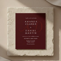 Elegante Diep Burgundy Trouw Monogram Beginletters