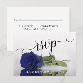 Elegante Diep Marineblauwe Reflecterende Rozen Bru RSVP Kaartje