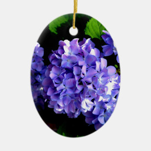 Elegante diep paarse bloemen hortensia keramisch ornament