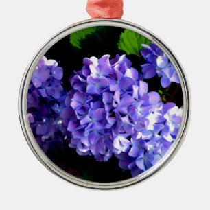 Elegante diep paarse bloemen hortensia metalen ornament