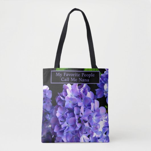 Elegante diep paarse bloemige maagdenpalm hortensi tote bag (Voorkant)