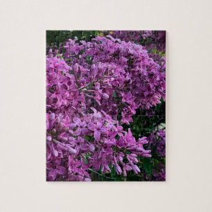 Elegante diep paarse magenta bloemen lilacs legpuzzel