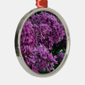 Elegante diep paarse magenta bloemen lilacs metalen ornament (Rechts)