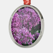 Elegante diep paarse magenta bloemen lilacs metalen ornament (Links)