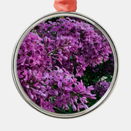 Elegante diep paarse magenta bloemen lilacs metalen ornament