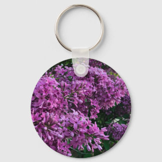 Elegante diep paarse magenta bloemen lilacs sleutelhanger