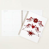 Elegante Diep Rode Bloemrijke Versiering Planner (Display)