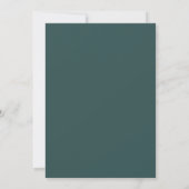 Elegante Diep Teal & Witte Moderne Script Trouw Kaart (Achterkant)