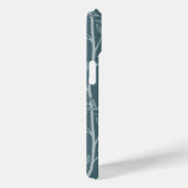 Elegante Diepe Bos Groenblauwe Bloem Silhouet Case-Mate iPhone Case (Achterkant / Rechts)
