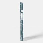 Elegante Diepe Bos Groenblauwe Bloem Silhouet Case-Mate iPhone Case (Achterkant / Links)