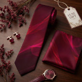Elegante diepe burgundy abstracte golf stropdas
