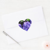 Elegante diepe paarse bloemen maagdenpalmhortensia hart sticker (Envelop)
