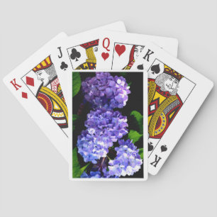 Elegante diepe paarse bloemen maagdenpalmhortensia pokerkaarten