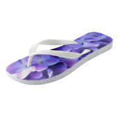 Elegante diepe paarse bloemen maagdenpalmhortensia teenslippers (Schuin)