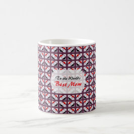 Elegante Diepe Pruim en Rood Geometrisch Patroon Koffiemok