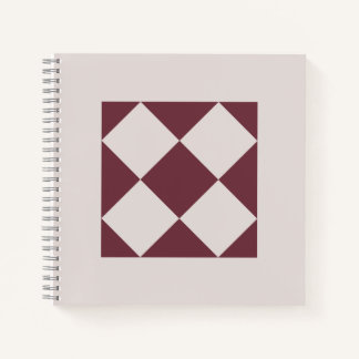 Elegante diepe pruim & parelgrijze geometrische no notitieboek