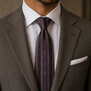 Elegante Diepe Pruim Vintage Luxe Stropdas