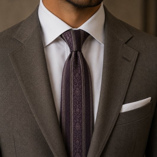 Elegante Diepe Pruim Vintage Luxe Stropdas