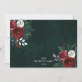 Elegante Diepgroene Bloemen "Vrolijk Kerstfeest" F Kaart (Achterkant)