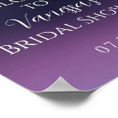 Elegante dieppaarse bloemrijke bruidschutter Welco Poster (Hoek)