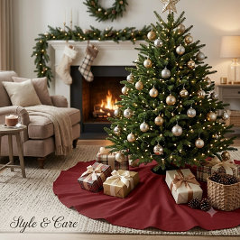 Elegante Dieprode Boomrok voor Festieve Decoratie Kerstboom Rok